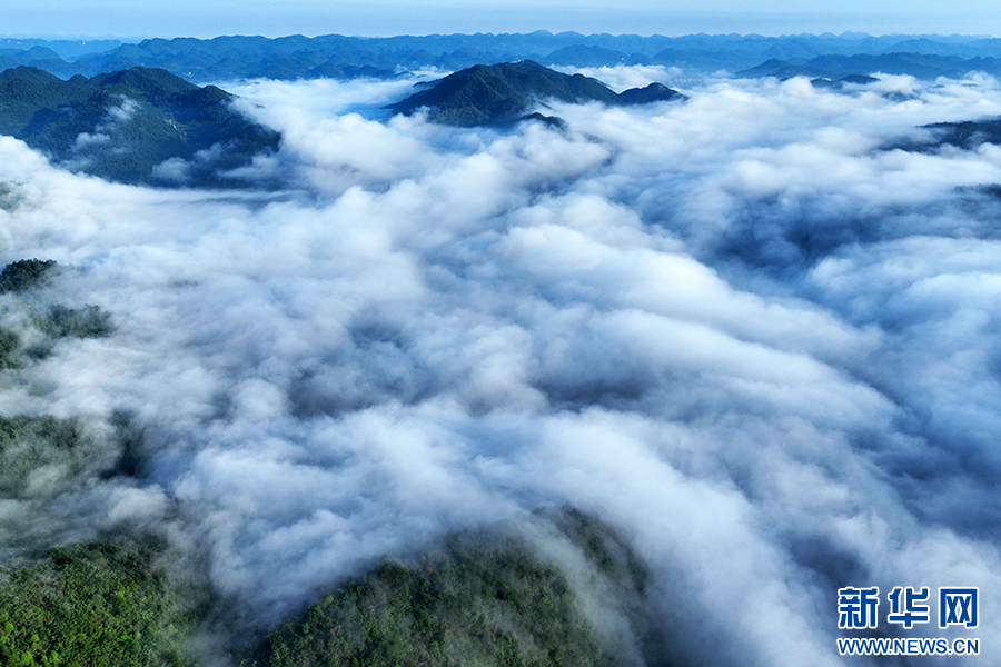 重慶：八月里云海流瀑 瞰群山如畫(huà)
